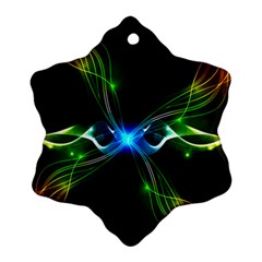 Colorful Neon Art Light Rays, Rainbow Colors Ornament (snowflake)