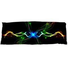 Colorful Neon Art Light Rays, Rainbow Colors Body Pillow Case (dakimakura) by picsaspassion