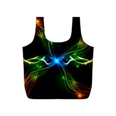 Colorful Neon Art Light Rays, Rainbow Colors Full Print Recycle Bag (s) by picsaspassion