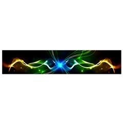 Colorful Neon Art Light Rays, Rainbow Colors Small Flano Scarf