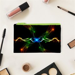 Colorful Neon Art Light Rays, Rainbow Colors Cosmetic Bag (xs) by picsaspassion