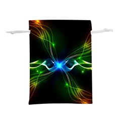 Colorful Neon Art Light Rays, Rainbow Colors Lightweight Drawstring Pouch (s) by picsaspassion