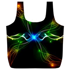 Colorful Neon Art Light Rays, Rainbow Colors Full Print Recycle Bag (xxxl) by picsaspassion