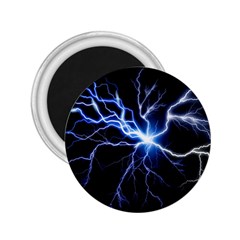 Blue Thunder Colorful Lightning Graphic Impression 2 25  Magnets by picsaspassion