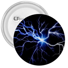 Blue Thunder Colorful Lightning Graphic Impression 3  Buttons by picsaspassion