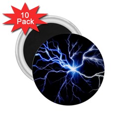 Blue Thunder Colorful Lightning Graphic Impression 2 25  Magnets (10 Pack)  by picsaspassion