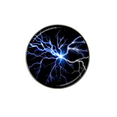 Blue Thunder Colorful Lightning Graphic Impression Hat Clip Ball Marker by picsaspassion