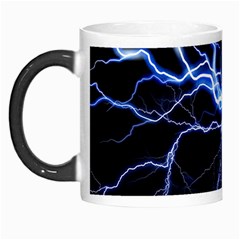 Blue Thunder Colorful Lightning Graphic Impression Morph Mugs by picsaspassion