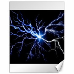 Blue Thunder Colorful Lightning Graphic Impression Canvas 12  X 16  by picsaspassion