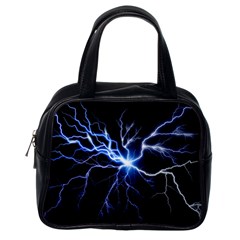 Blue Thunder Colorful Lightning Graphic Impression Classic Handbag (one Side) by picsaspassion