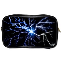 Blue Thunder Colorful Lightning Graphic Impression Toiletries Bag (one Side) by picsaspassion