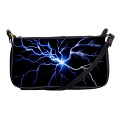 Blue Thunder Colorful Lightning Graphic Impression Shoulder Clutch Bag by picsaspassion