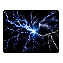 Blue Thunder Colorful Lightning Graphic Impression Fleece Blanket (small) by picsaspassion