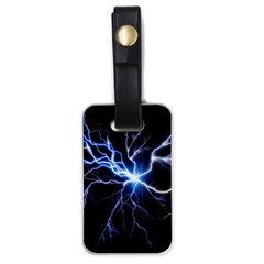 Blue Thunder Colorful Lightning Graphic Impression Luggage Tag (one Side) by picsaspassion