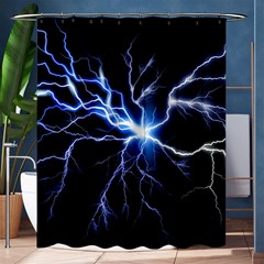 Blue Thunder Colorful Lightning Graphic Impression Shower Curtain 60  X 72  (medium)  by picsaspassion