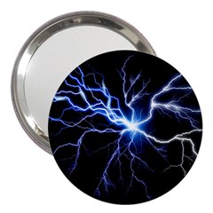 Blue Thunder Colorful Lightning Graphic Impression 3  Handbag Mirrors by picsaspassion