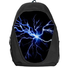 Blue Thunder Colorful Lightning Graphic Impression Backpack Bag by picsaspassion