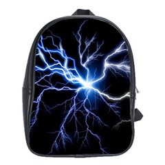 Blue Thunder Colorful Lightning Graphic Impression School Bag (xl) by picsaspassion