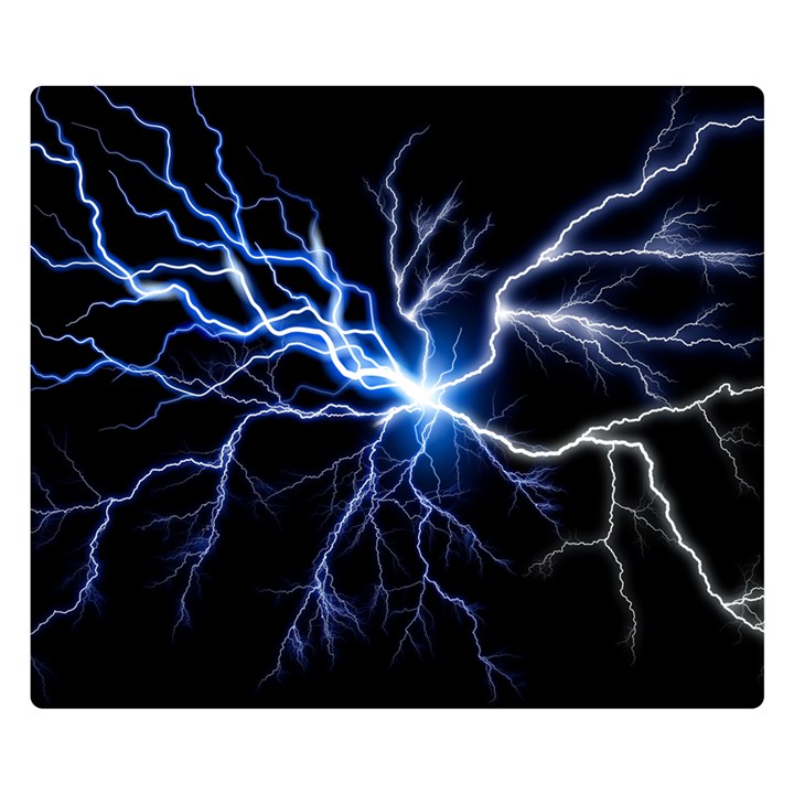 Blue Thunder Colorful Lightning graphic impression Double Sided Flano Blanket (Small) 