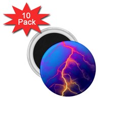 Blue Lightning Colorful Digital Art 1 75  Magnets (10 Pack)  by picsaspassion