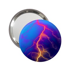 Blue Lightning Colorful Digital Art 2 25  Handbag Mirrors by picsaspassion