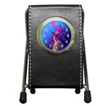 Blue Lightning colorful digital art Pen Holder Desk Clock Front