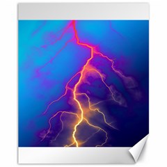 Blue Lightning Colorful Digital Art Canvas 11  X 14  by picsaspassion