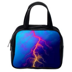 Blue Lightning Colorful Digital Art Classic Handbag (one Side) by picsaspassion