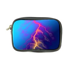 Blue Lightning Colorful Digital Art Coin Purse by picsaspassion