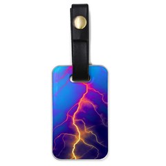 Blue Lightning Colorful Digital Art Luggage Tag (one Side) by picsaspassion