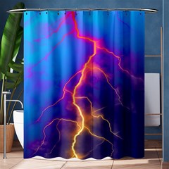 Blue Lightning Colorful Digital Art Shower Curtain 60  X 72  (medium)  by picsaspassion