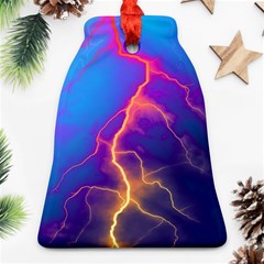 Blue Lightning Colorful Digital Art Ornament (bell)