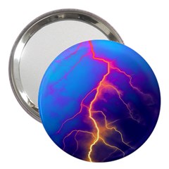 Blue Lightning Colorful Digital Art 3  Handbag Mirrors by picsaspassion