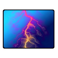 Blue Lightning Colorful Digital Art Double Sided Fleece Blanket (small)  by picsaspassion