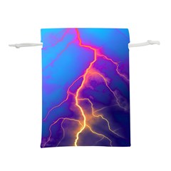 Blue Lightning Colorful Digital Art Lightweight Drawstring Pouch (s) by picsaspassion