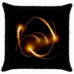 Flying Comets In The Cosmos Throw Pillow Case (black) by picsaspassion