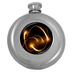 Flying Comets In The Cosmos Round Hip Flask (5 Oz) by picsaspassion