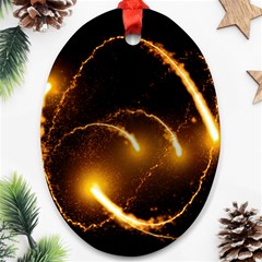 Flying Comets In The Cosmos Oval Ornament (two Sides)