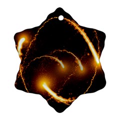 Flying Comets In The Cosmos Snowflake Ornament (two Sides)