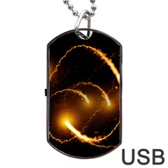 Flying Comets In The Cosmos Dog Tag Usb Flash (one Side) by picsaspassion