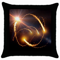 Flying Comets And Light Rays, Digital Art Throw Pillow Case (black) by picsaspassion