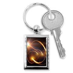 Flying Comets And Light Rays, Digital Art Key Chain (rectangle) by picsaspassion