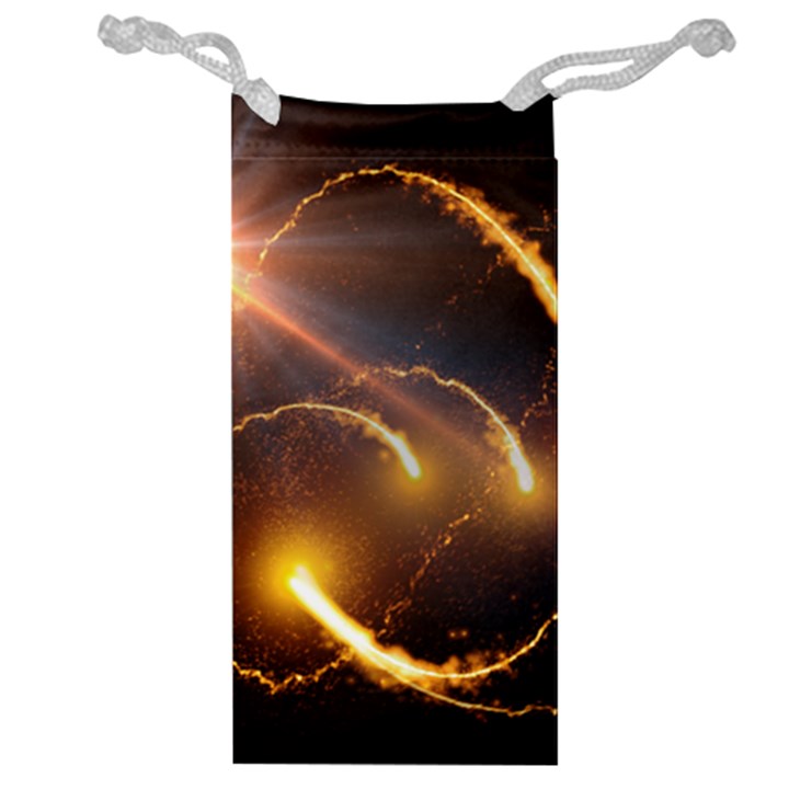 Flying Comets and light rays, digital art Jewelry Bag