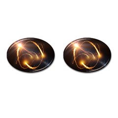 Flying Comets And Light Rays, Digital Art Cufflinks (oval) by picsaspassion