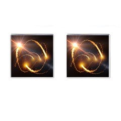 Flying Comets And Light Rays, Digital Art Cufflinks (square) by picsaspassion