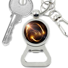 Flying Comets And Light Rays, Digital Art Bottle Opener Key Chain by picsaspassion