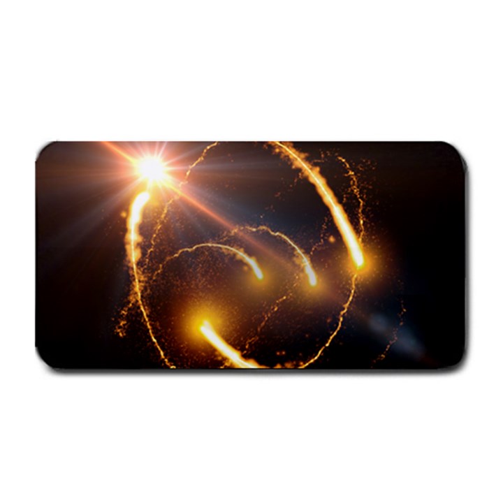 Flying Comets and light rays, digital art Medium Bar Mats