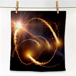 Flying Comets and light rays, digital art Face Towel Front