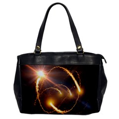 Flying Comets And Light Rays, Digital Art Oversize Office Handbag by picsaspassion