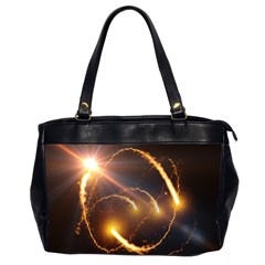 Flying Comets And Light Rays, Digital Art Oversize Office Handbag (2 Sides) by picsaspassion